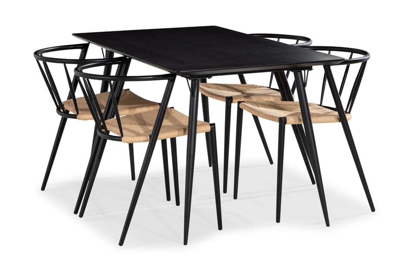 BARRY Matgrupp 140 med 4 EWALD Matstol - Matgrupp & matbord med stolar