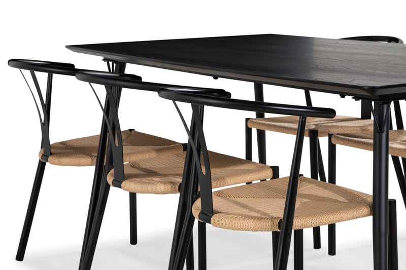 BARRY Matgrupp 180 cm + 6 AMATA Matstolar Stål - Matgrupp & matbord med stolar