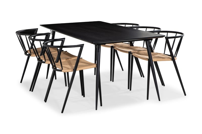 BARRY Matgrupp 180 med 6 EWALD Matstol - Matgrupp & matbord med stolar