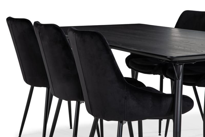 BARRY Matgrupp 180 Svart + 6 VIKEN Köksstol - Matgrupp & matbord med stolar