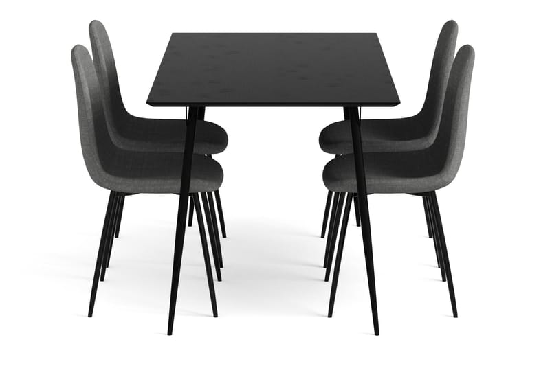 BARRY Matgrupp + 4 NIKOLAS Matstol Svart - Matgrupp & matbord med stolar
