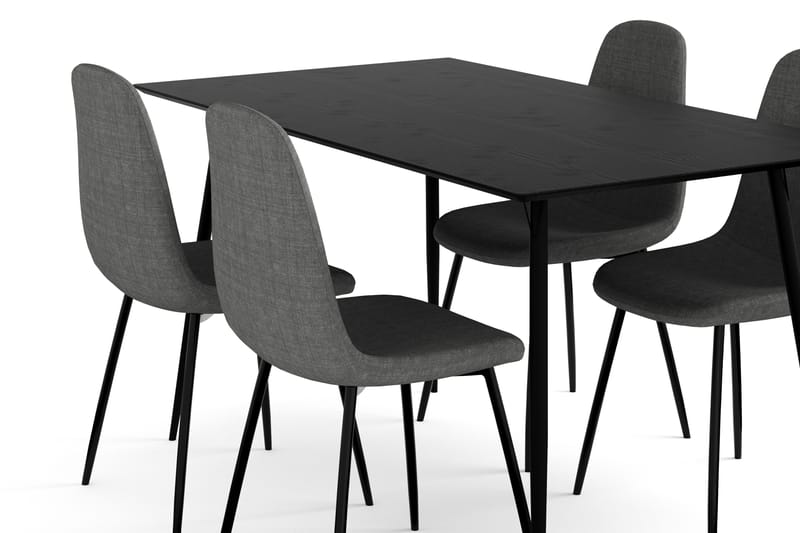 BARRY Matgrupp + 4 NIKOLAS Matstol Svart - Matgrupp & matbord med stolar