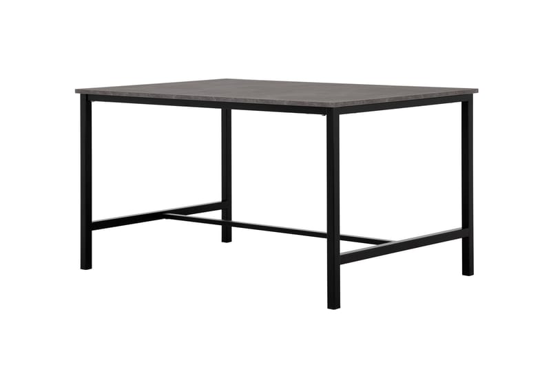 BETTY Matbord 138 Betong/Svart + 4 ISODA Stol Svart PU/Krom - Möbler - Matplats - Matgrupp & matbord med stolar