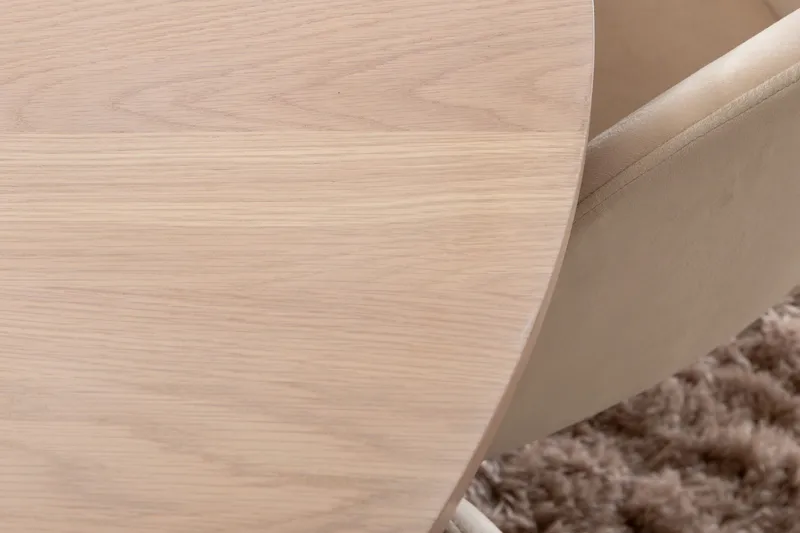 Biana Matgrupp 100 cm Rund inkl 4 Berita Sammetsstolar - Beige/Svart - Möbler - Matplats - Matgrupp & matbord med stolar