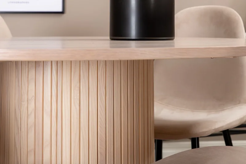 Biana Matgrupp 100 cm Rund inkl 4 Pontus Stolar - Beige/Svart - Möbler - Matplats - Matgrupp & matbord med stolar