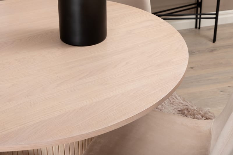 Biana Matgrupp 100 cm Rund inkl 4 Pontus Stolar - Beige/Svart - Möbler - Matplats - Matgrupp & matbord med stolar