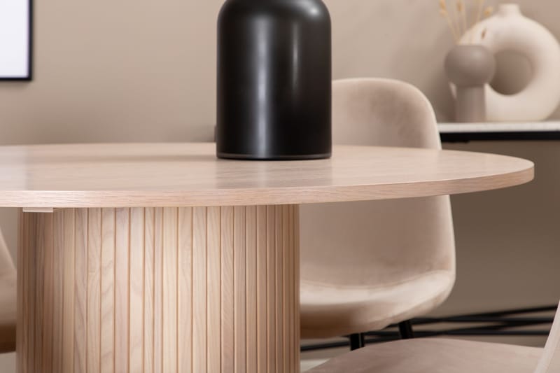 Biana Matgrupp 100 cm Rund inkl 4 Pontus Stolar - Beige/Svart - Möbler - Matplats - Matgrupp & matbord med stolar