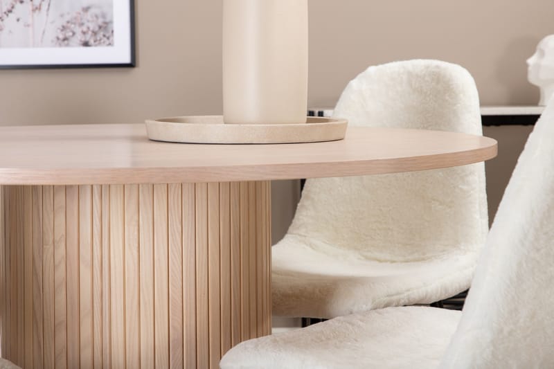 Biana Matgrupp 100 cm Rund inkl 4 Pontus Stolar - Beige/Vit/Svart - Möbler - Matplats - Matgrupp & matbord med stolar