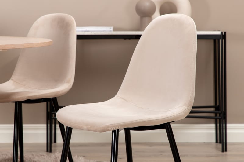 Biana Matgrupp 100 cm Rund inkl 4 Pontus Stolar - Beige/Svart - Möbler - Matplats - Matgrupp & matbord med stolar