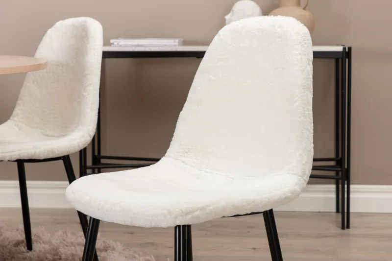 Biana Matgrupp 100 cm Rund inkl 4 Pontus Stolar - Beige/Vit/Svart - Möbler - Matplats - Matgrupp & matbord med stolar