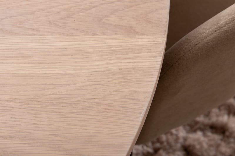 Biana Matgrupp 110 cm Rund inkl 4 Berita Stolar - Beige/Svart - Möbler - Matplats - Matgrupp & matbord med stolar