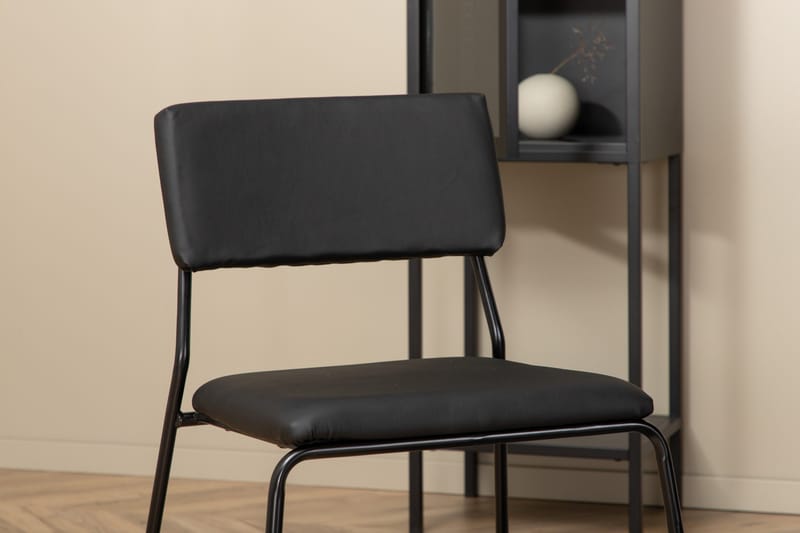 Biana Matgrupp 110 cm Rund inkl 4 Kenth Stolar - Svart/Konstläder - Möbler - Matplats - Matgrupp & matbord med stolar