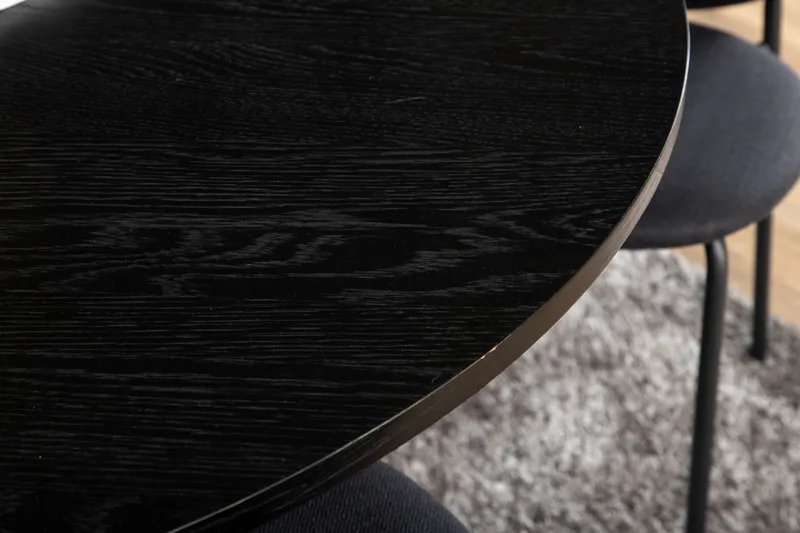 Biana Matgrupp 110 cm Rund inkl 4 Moncoll Stolar - Svart - Möbler - Matplats - Matgrupp & matbord med stolar