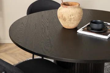 Biana Matgrupp 110 cm Rund inkl 4 Moncoll Stolar - Svart - Möbler - Matplats - Matgrupp & matbord med stolar