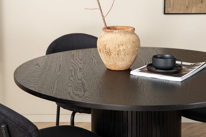 Biana Matgrupp 110 cm Rund inkl 4 Moncoll Stolar - Svart - Möbler - Matplats - Matgrupp & matbord med stolar