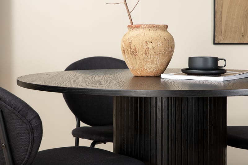 Biana Matgrupp 110 cm Rund inkl 4 Moncoll Stolar - Svart - Möbler - Matplats - Matgrupp & matbord med stolar