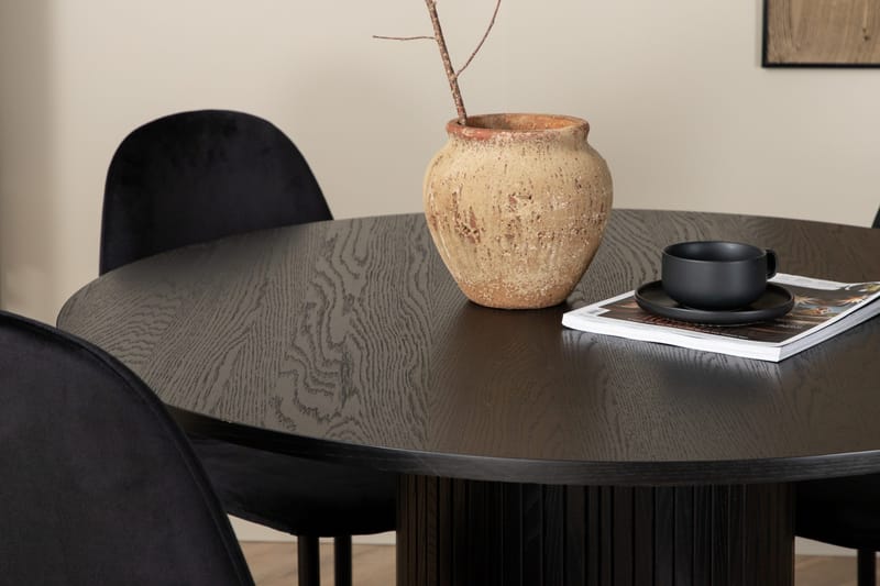 Biana Matgrupp 110 cm Rund inkl 4 Pontus Stolar - Svart - Möbler - Matplats - Matgrupp & matbord med stolar