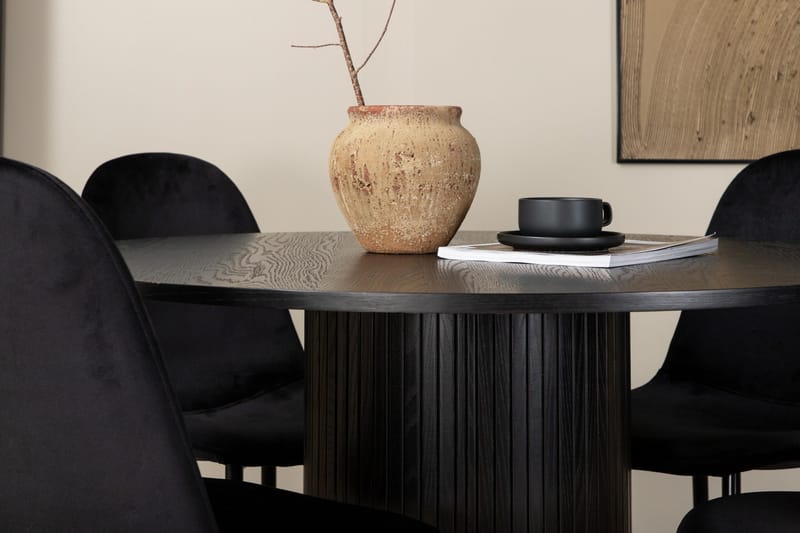 Biana Matgrupp 110 cm Rund inkl 4 Pontus Stolar - Svart - Möbler - Matplats - Matgrupp & matbord med stolar