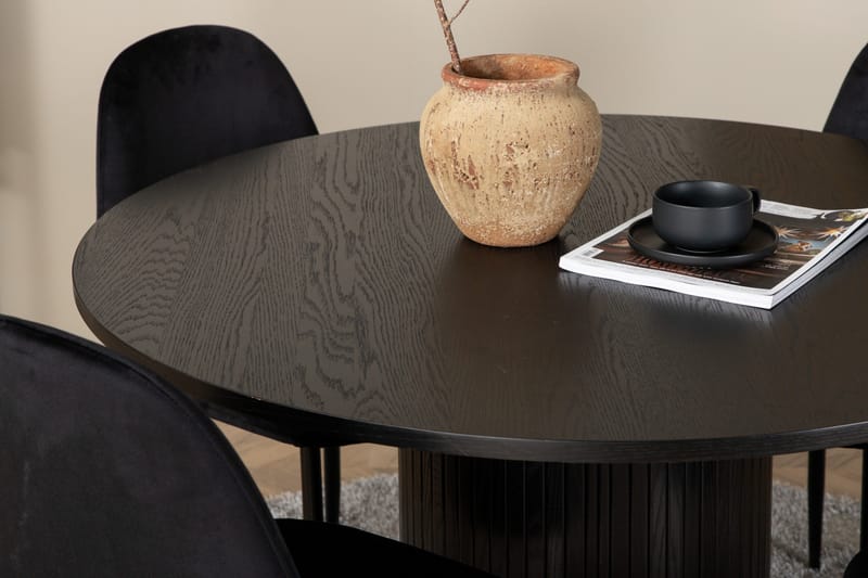 Biana Matgrupp 110 cm Rund inkl 4 Pontus Stolar - Svart - Möbler - Matplats - Matgrupp & matbord med stolar