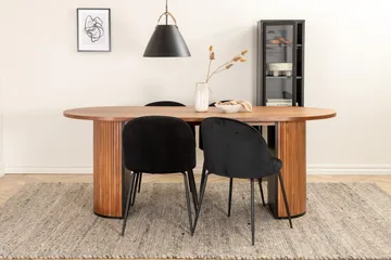 Biana Matgrupp 200 cm Oval inkl 4 Foyos Stolar - Valnötsbrun/Svart - Möbler - Matplats - Matgrupp & matbord med stolar