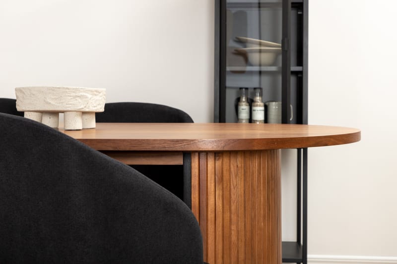 Biana Matgrupp 200 cm Oval inkl 4 Kullersbro Stolar - Valnötsbrun/Svart/Brun - Möbler - Matplats - Matgrupp & matbord med stolar