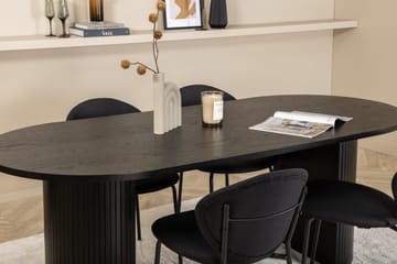 Biana Matgrupp 200 cm Oval inkl 4 Moncoll Stolar - Svart - Möbler - Matplats - Matgrupp & matbord med stolar