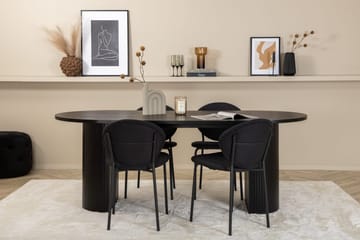 Biana Matgrupp 200 cm Oval inkl 4 Moncoll Stolar - Svart - Möbler - Matplats - Matgrupp & matbord med stolar