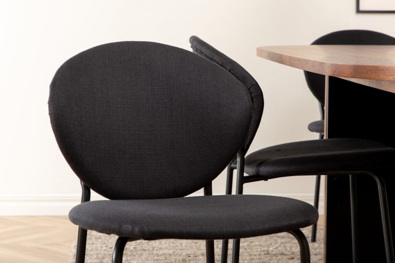 Biana Matgrupp 200 cm Oval inkl 6 Moncoll Stolar - Valnöt/Svart - Möbler - Matplats - Matgrupp & matbord med stolar