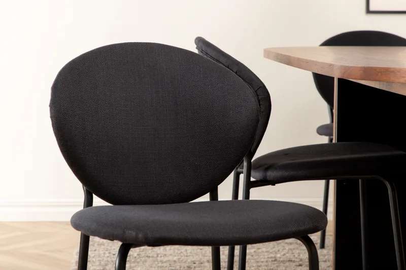 Biana Matgrupp 200 cm Oval inkl 6 Moncoll Stolar - Valnöt/Svart - Möbler - Matplats - Matgrupp & matbord med stolar