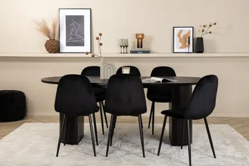 Biana Matgrupp 200 cm Oval inkl 6 Pontus Stolar - Svart - Möbler - Matplats - Matgrupp & matbord med stolar