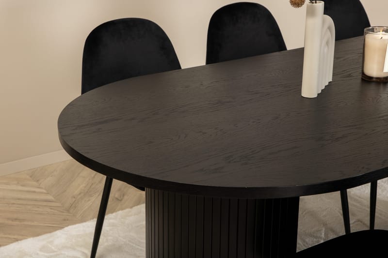 Biana Matgrupp 200 cm Oval inkl 6 Pontus Stolar - Svart - Möbler - Matplats - Matgrupp & matbord med stolar