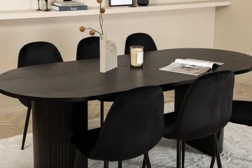 Biana Matgrupp 200 cm Oval inkl 6 Pontus Stolar - Svart - Möbler - Matplats - Matgrupp & matbord med stolar