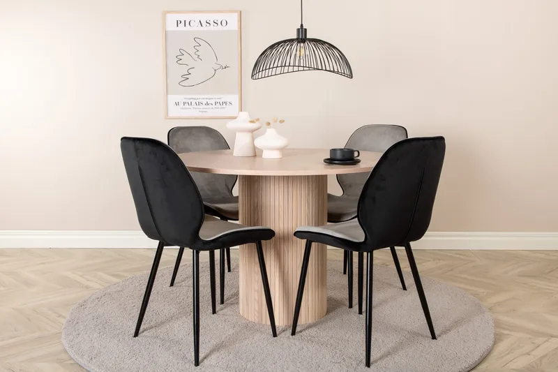 Bianca runt matbord med 4st Emma matstol - Möbler - Matplats - Matgrupp & matbord med stolar