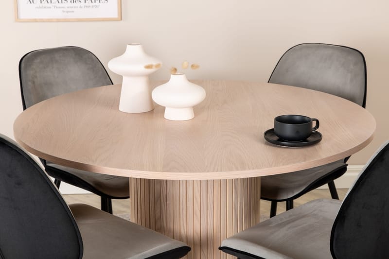 Bianca runt matbord med 4st Emma matstol - Möbler - Matplats - Matgrupp & matbord med stolar