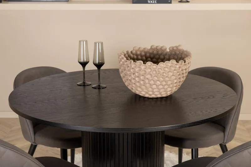 Bianca runt matbord med 4st Velvet matstol - Möbler - Matplats - Matgrupp & matbord med stolar