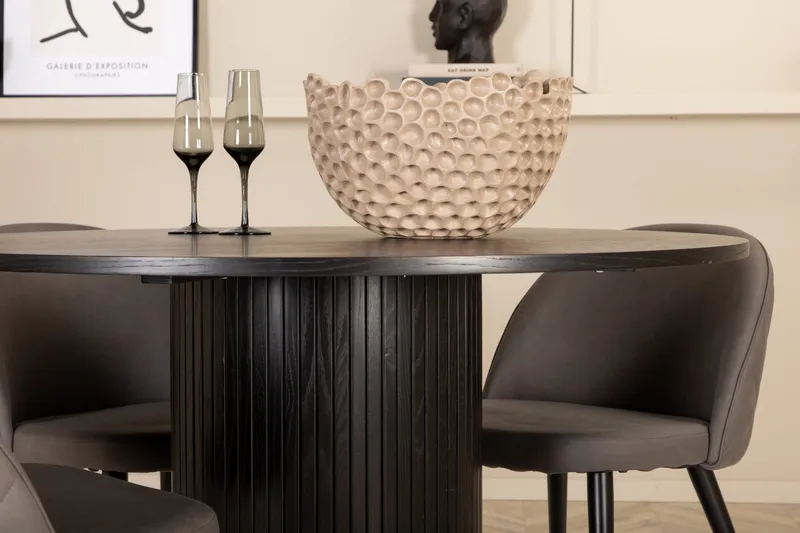 Bianca runt matbord med 4st Velvet matstol - Möbler - Matplats - Matgrupp & matbord med stolar