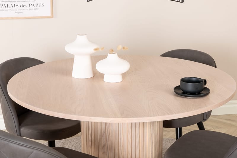 Bianca runt matbord med 4st Velvet matstol - Möbler - Matplats - Matgrupp & matbord med stolar