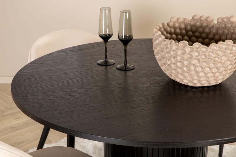 Bianca runt matbord med 4st Velvet matstol - Möbler - Matplats - Matgrupp & matbord med stolar