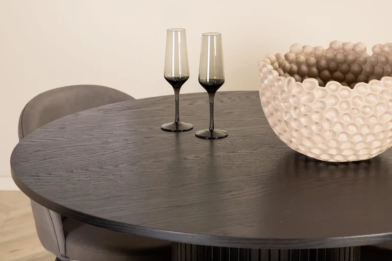 Bianca runt matbord med 4st Velvet matstol - Möbler - Matplats - Matgrupp & matbord med stolar