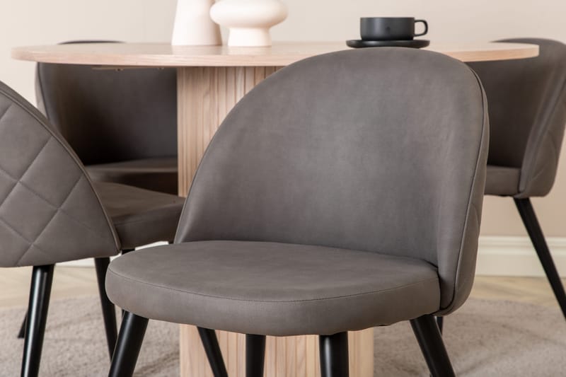 Bianca runt matbord med 4st Velvet matstol - Möbler - Matplats - Matgrupp & matbord med stolar