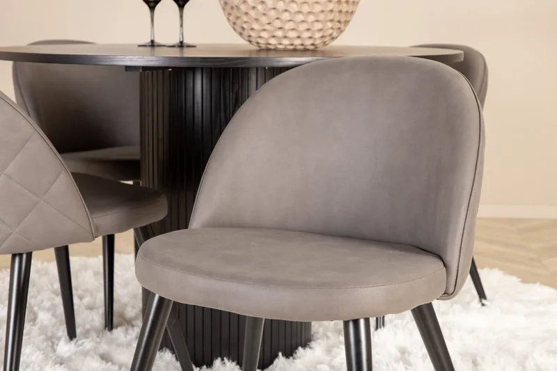 Bianca runt matbord med 4st Velvet matstol - Möbler - Matplats - Matgrupp & matbord med stolar