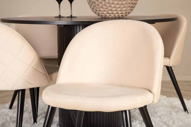 Bianca runt matbord med 4st Velvet matstol - Möbler - Matplats - Matgrupp & matbord med stolar