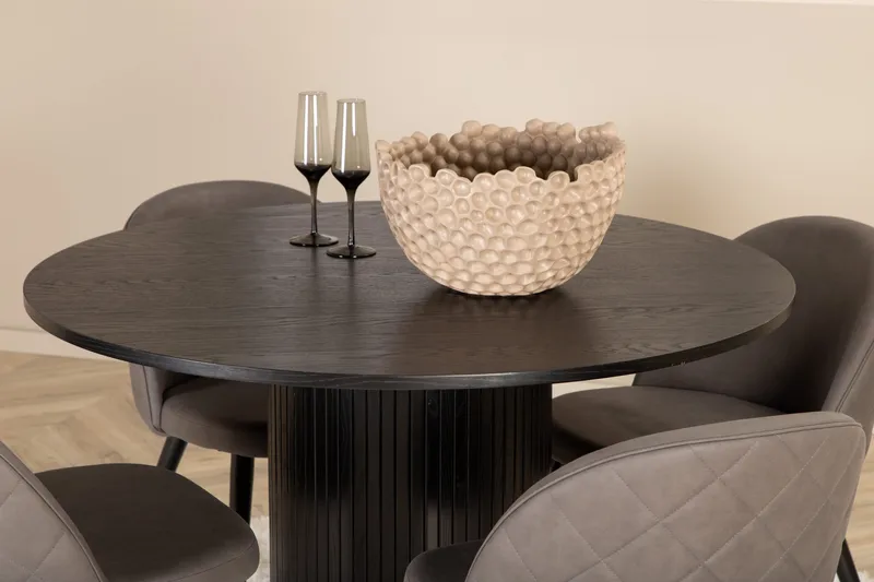 Bianca runt matbord med 4st Velvet matstol - Möbler - Matplats - Matgrupp & matbord med stolar