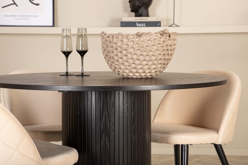 Bianca runt matbord med 4st Velvet matstol - Möbler - Matplats - Matgrupp & matbord med stolar