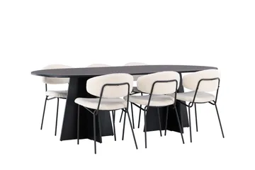 Bootcut Oval Matbord  med 6st Chico Matstolar - Möbler - Matplats - Matgrupp & matbord med stolar