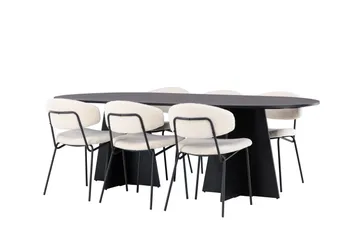 Bootcut Oval Matbord  med 6st Chico Matstolar - Möbler - Matplats - Matgrupp & matbord med stolar