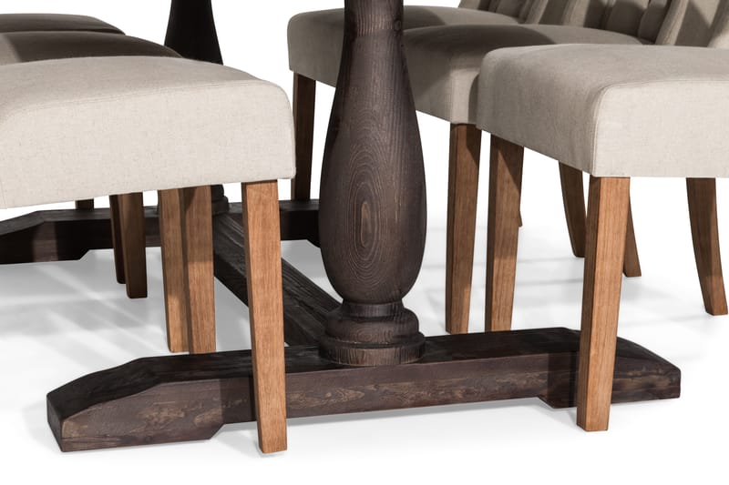 BORIS Matgrupp 200 + 6 SELMA Stol Vintage Alm/Beige - Möbler - Matplats - Matgrupp & matbord med stolar