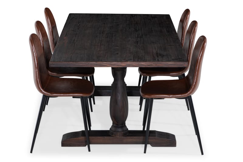 BORIS Matgrupp med 6 NIKOLAS Stol - Matgrupp & matbord med stolar