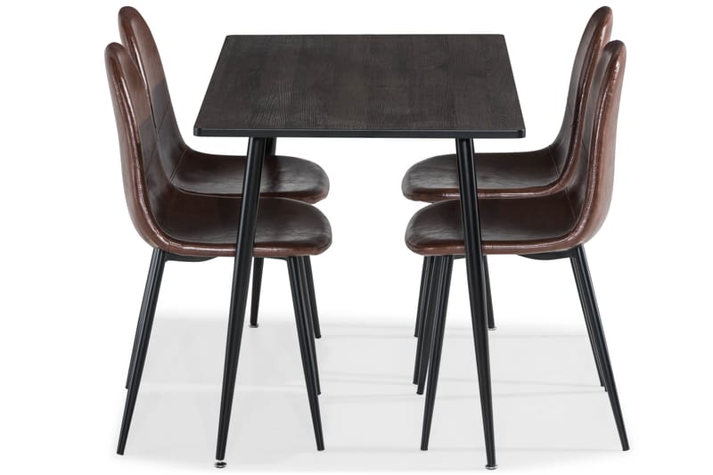 BUDVIC Matgrupp + 4 Matstolar Brun - Matgrupp & matbord med stolar