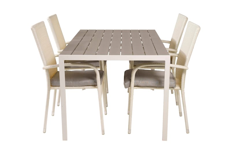 Buitepos Matgrupp inkl 4 Ariamab Karmstolar - Polywood/Vit - Möbler - Matplats - Matgrupp & matbord med stolar